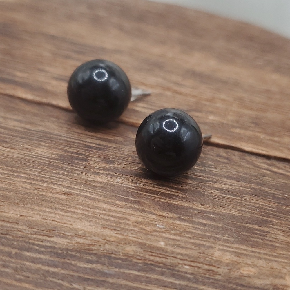 E340 chunky black bulb‎ Gothic earrings nwt